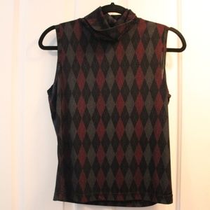 turtleneck sleeveless blouse